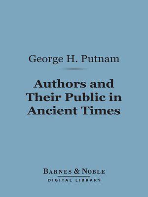 cover image of Authors and Their Public in Ancient Times (Barnes & Noble Digital Library)